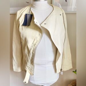 Zara Trufaluc Crème Biker Jacket sz Small